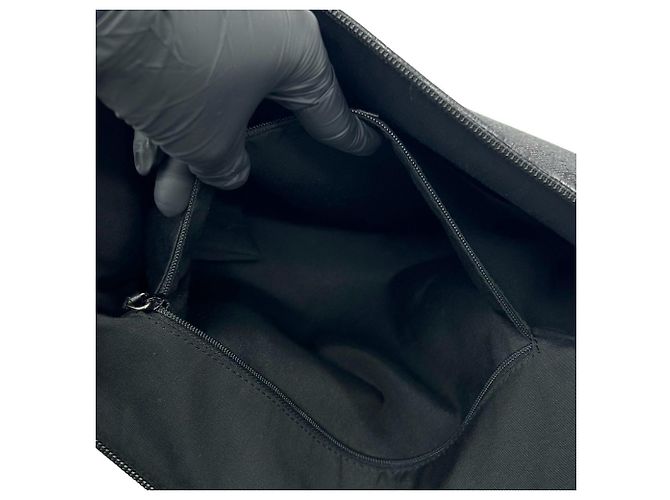 Borsa a tracolla Gucci in pelle e canvas con motivo GG Logo - vista 10