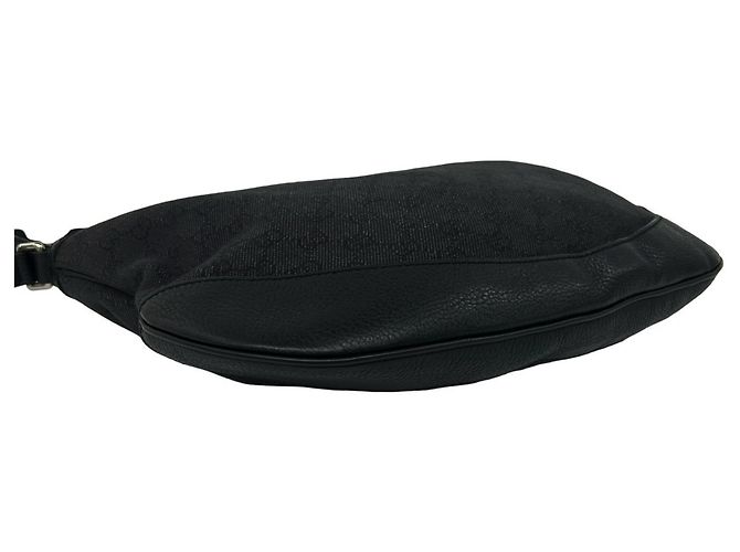 Borsa a tracolla Gucci in pelle e canvas con motivo GG Logo - vista 7