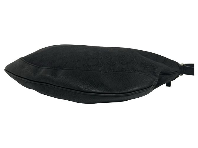 Borsa a tracolla Gucci in pelle e canvas con motivo GG Logo - vista 8