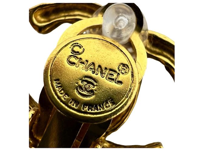 Orecchini a clip Chanel Vintage Coco Mark Gold - vista 3