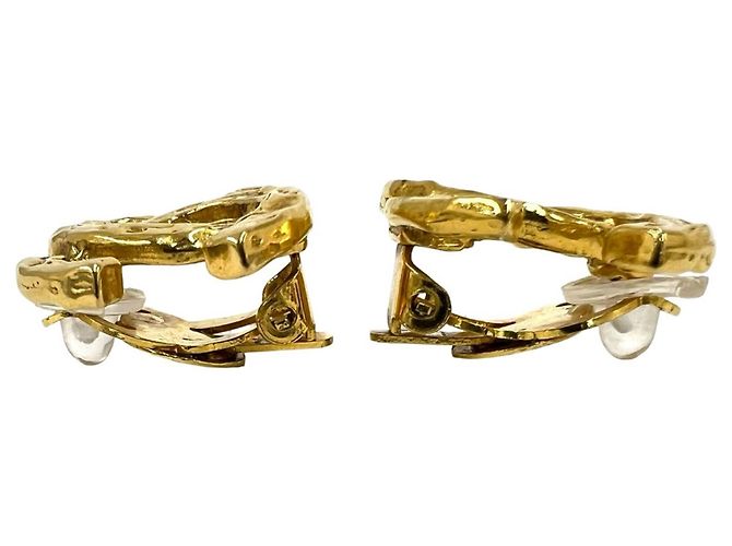 Orecchini a clip Chanel Vintage Coco Mark Gold - vista 4