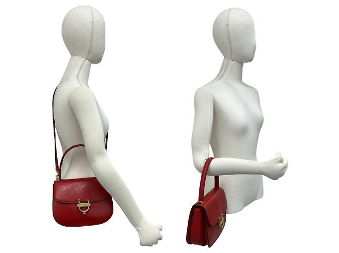 Céline Celine Vintage Schultertasche aus Leder mit Hufeisen-Logo - Ansicht 2