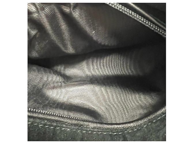 Borsa semi spalla in pelle con volant e logo Yves Saint Laurent Saint-Tropez - vista 10