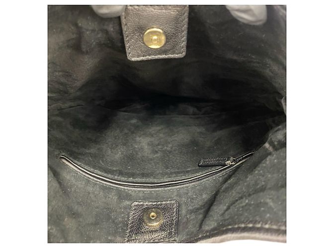 Borsa semi spalla in pelle con volant e logo Yves Saint Laurent Saint-Tropez - vista 9