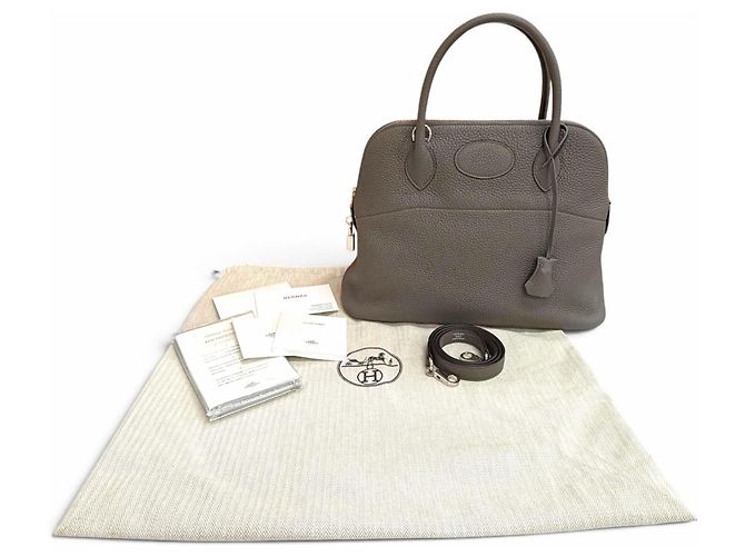 Hermès Sac à main Hermes Bolide 31 en Etain - vue 2