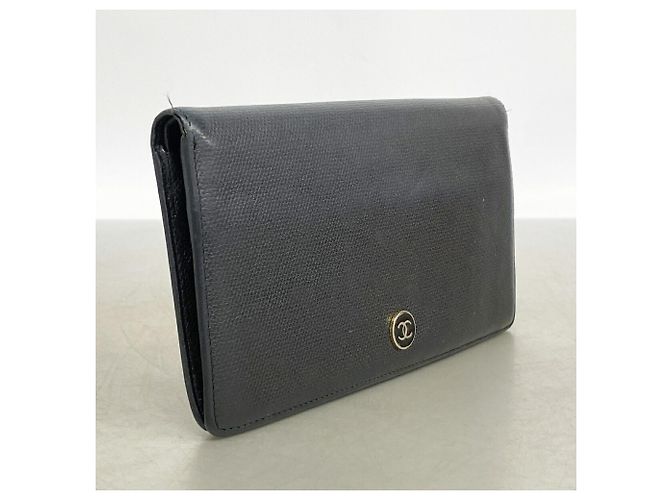 Portafoglio lungo Chanel in pelle nera - vista 2