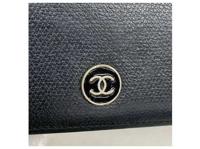 Portafoglio lungo Chanel in pelle nera - vista 7