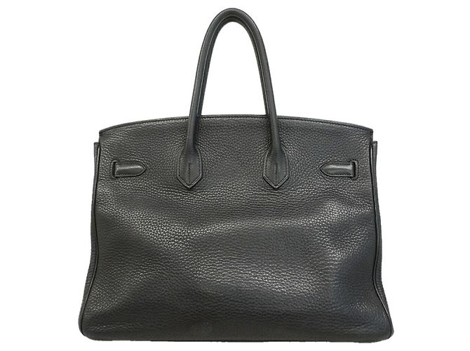 Hermès Bolsa Hermes Birkin 35 em couro Taurillon Clemence preto - vista 14