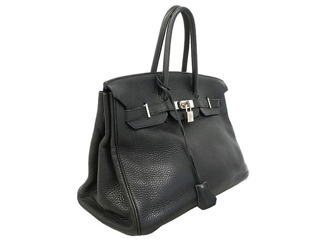 Hermès Bolsa Hermes Birkin 35 em couro Taurillon Clemence preto - vista 2