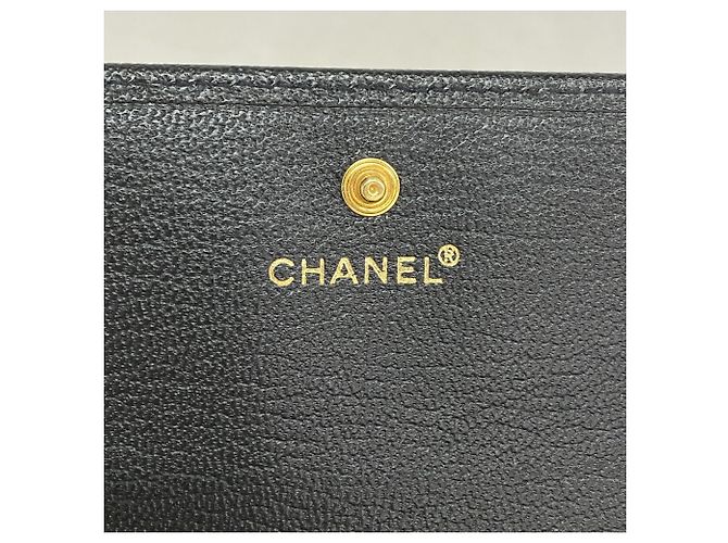Portafoglio bi-fold Chanel in pelle nera - vista 4
