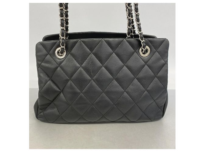 Bolso Tote Chanel de piel de becerro granulada negra - vista 10