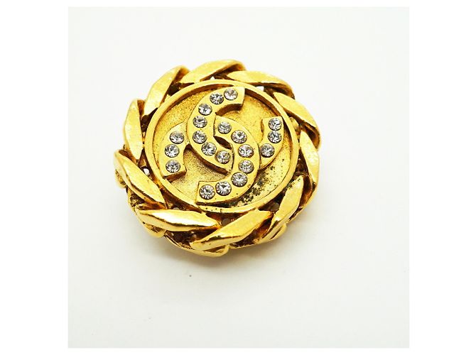 Chanel Gold Clip-Ohrringe mit Strasssteinen - Ansicht 6
