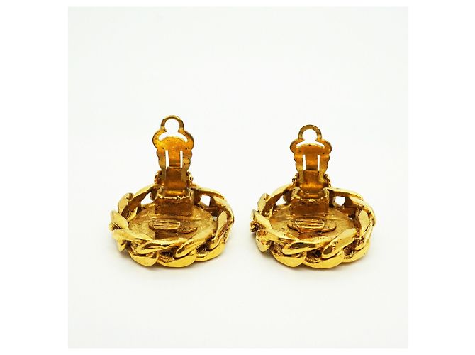 Chanel Gold Clip-Ohrringe mit Strasssteinen - Ansicht 7