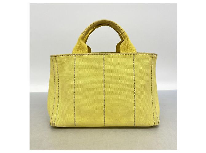 Borsa Tote Prada Canapa Canvas in giallo - vista 10