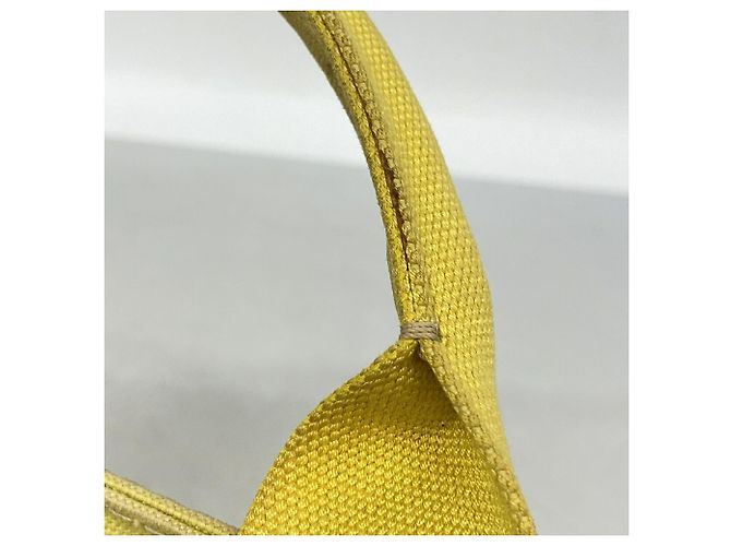 Borsa Tote Prada Canapa Canvas in giallo - vista 9
