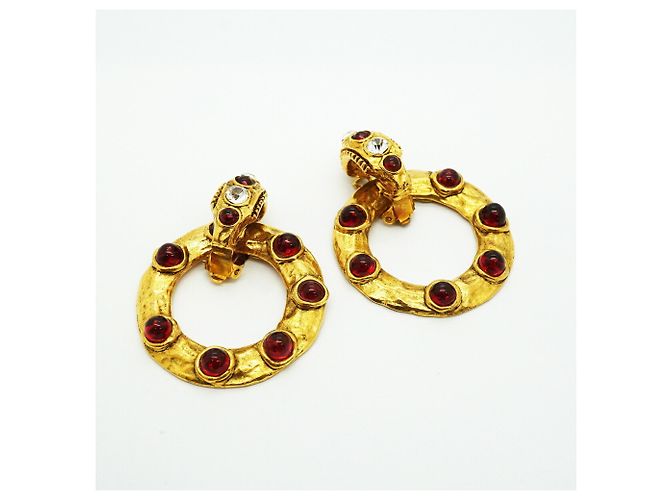 Orecchini a clip Chanel Oro e Rosso - vista 2