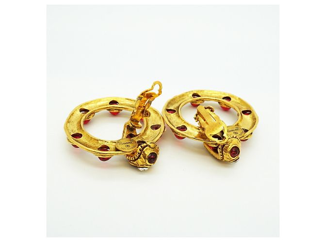 Orecchini a clip Chanel Oro e Rosso - vista 3