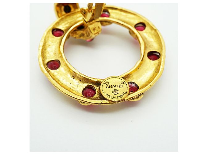 Orecchini a clip Chanel Oro e Rosso - vista 4