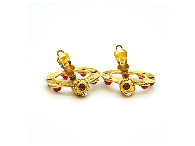 Orecchini a clip Chanel Oro e Rosso - vista 6