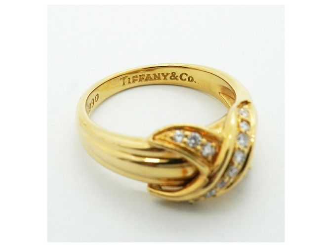 Autre Marque Tiffany & Co. Ehering aus 18K Gelbgold mit Diamanten - Ansicht 4