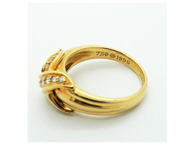 Autre Marque Tiffany & Co. Ehering aus 18K Gelbgold mit Diamanten - Ansicht 5