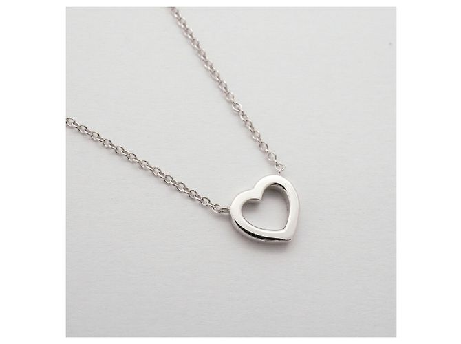 Autre Marque Collana Tiffany & Co. Metro Heart in oro bianco 18K con diamante - vista 2