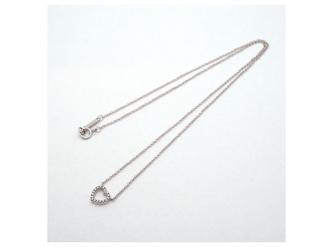 Autre Marque Collana Tiffany & Co. Metro Heart in oro bianco 18K con diamante - vista 3