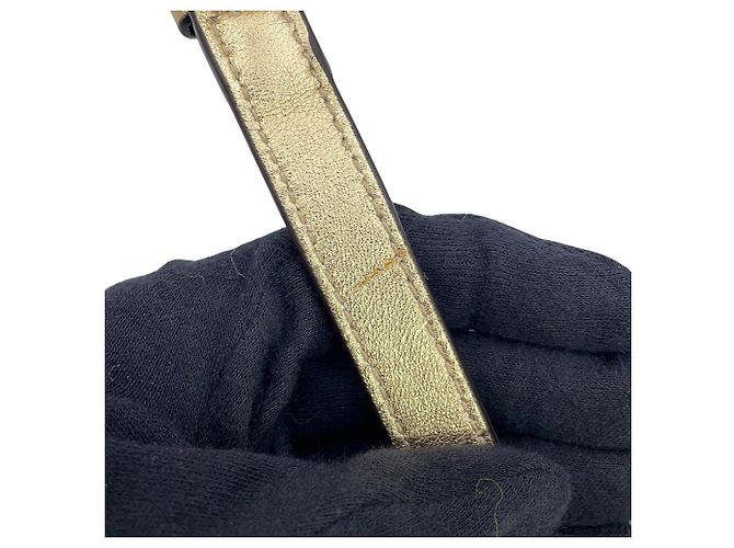 Mini sac à main cabas Jimmy Choo avec strass dorés - vue 13