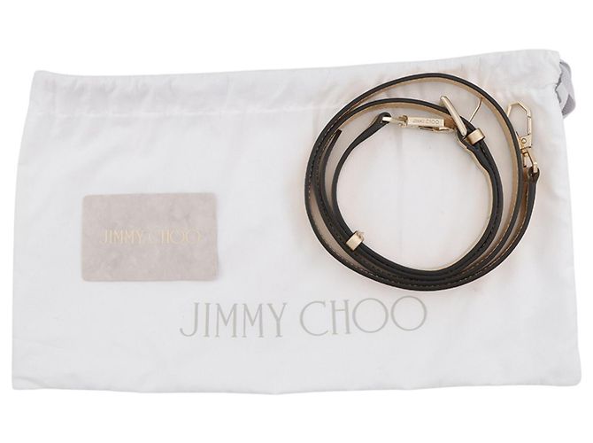 Mini sac à main cabas Jimmy Choo avec strass dorés - vue 18