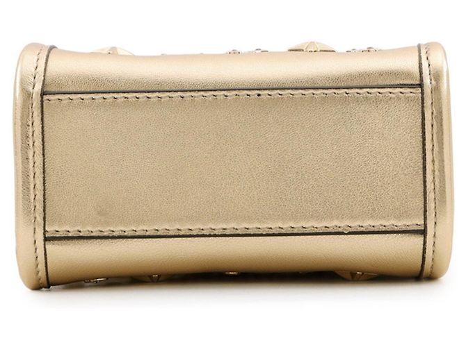Mini sac à main cabas Jimmy Choo avec strass dorés - vue 3