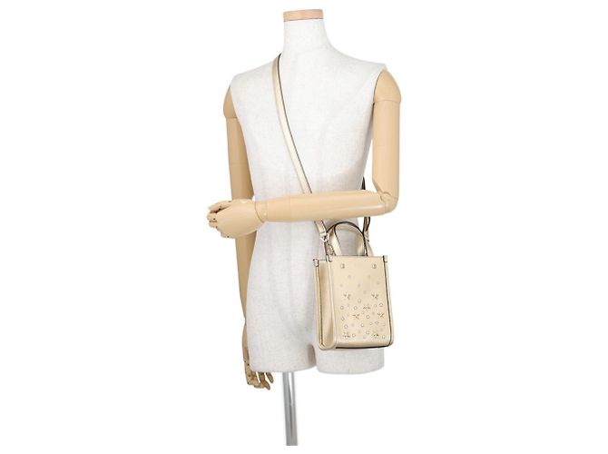 Mini sac à main cabas Jimmy Choo avec strass dorés - vue 5