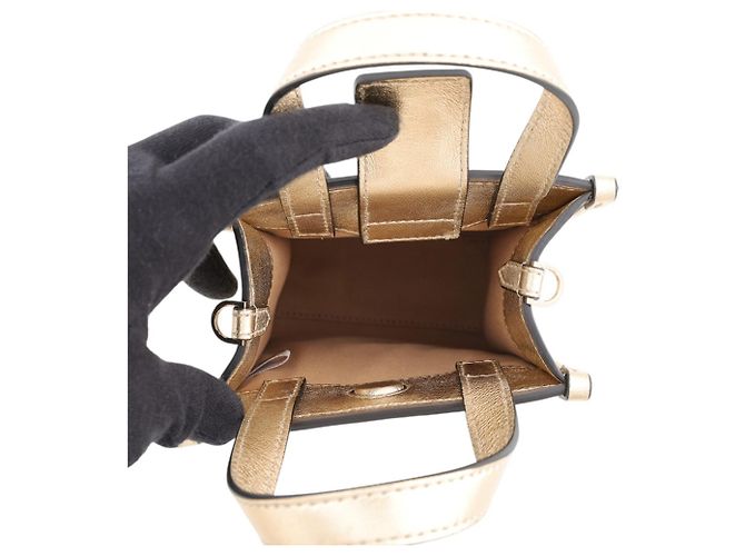 Mini sac à main cabas Jimmy Choo avec strass dorés - vue 6