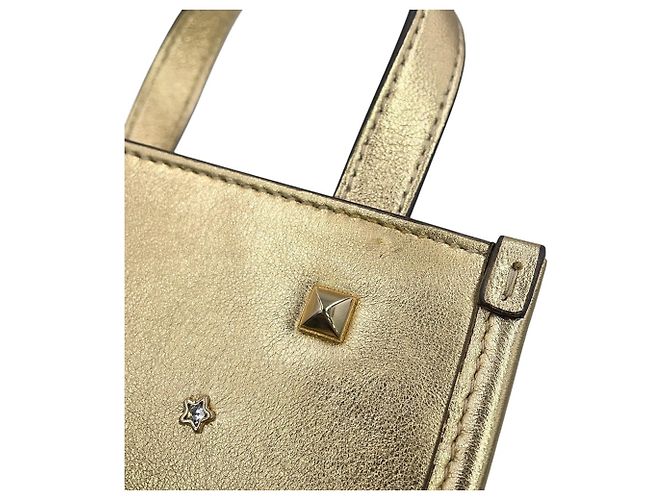 Mini sac à main cabas Jimmy Choo avec strass dorés - vue 9