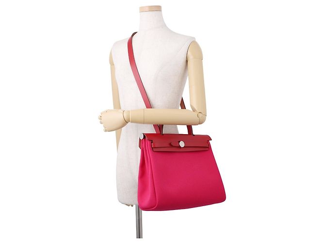 Hermès Borsa Hermes Herbag Zip PM in Rouge Piment - vista 4