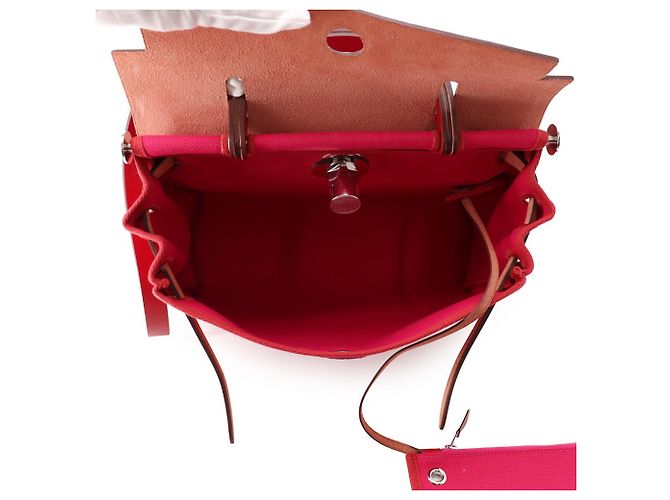 Hermès Borsa Hermes Herbag Zip PM in Rouge Piment - vista 5
