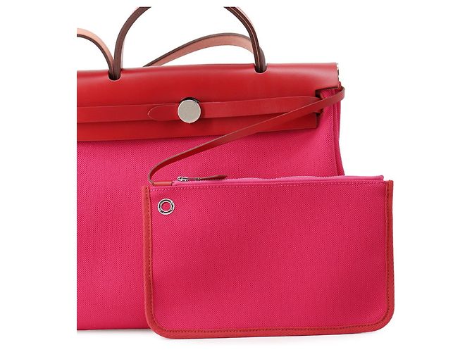 Hermès Borsa Hermes Herbag Zip PM in Rouge Piment - vista 6
