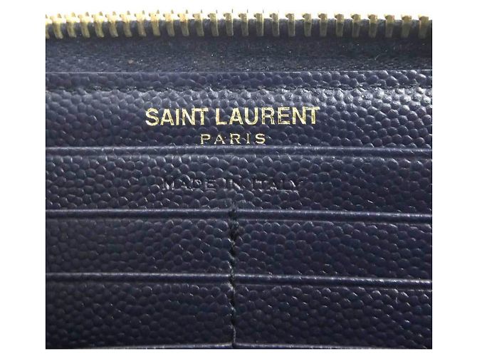 Autre Marque Portafoglio lungo in pelle blu navy Saint Laurent - vista 11