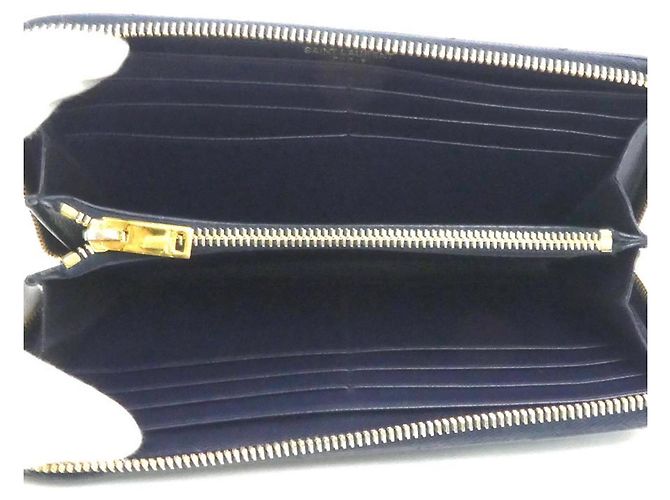 Autre Marque Portafoglio lungo in pelle blu navy Saint Laurent - vista 5