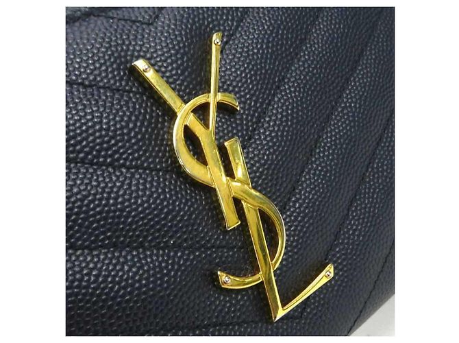 Autre Marque Portafoglio lungo in pelle blu navy Saint Laurent - vista 8