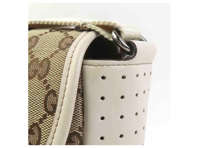 Bolsa de Ombro Gucci em Lona GG e Couro - vista 10