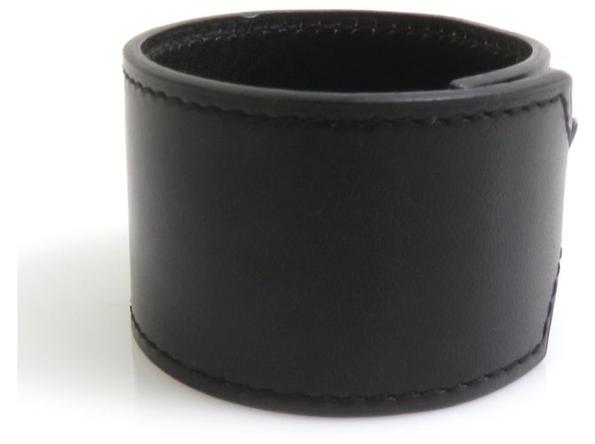 Hermès Hermes Charm Armband aus schwarzem Leder - Ansicht 4
