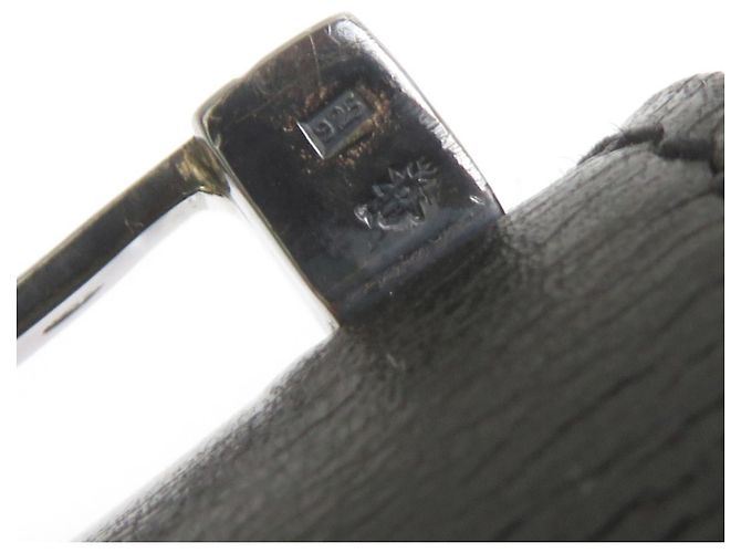 Hermès Hermes Charm Armband aus schwarzem Leder - Ansicht 6