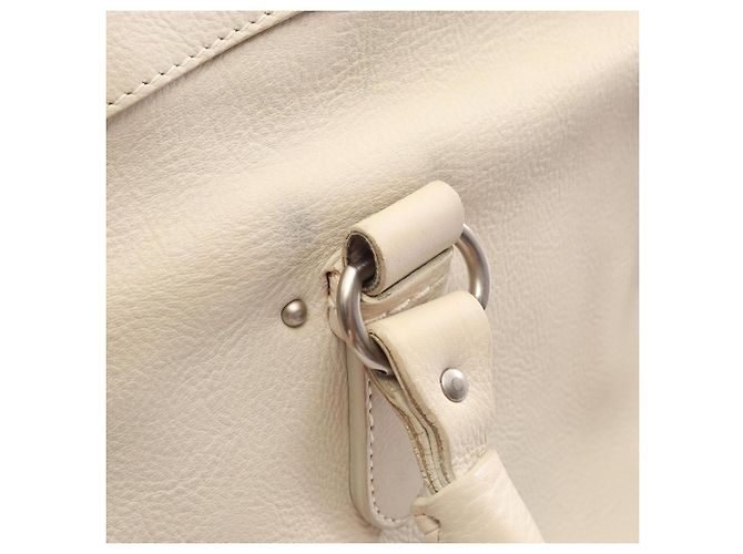 Bolsa de ombro Christian Dior em couro marfim - vista 11
