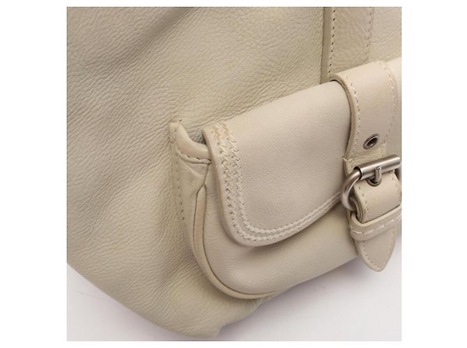 Bolsa de ombro Christian Dior em couro marfim - vista 12