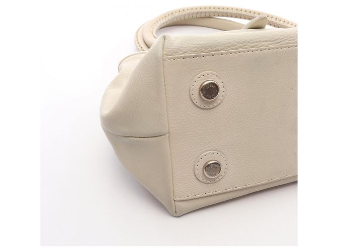 Bolsa de ombro Christian Dior em couro marfim - vista 9