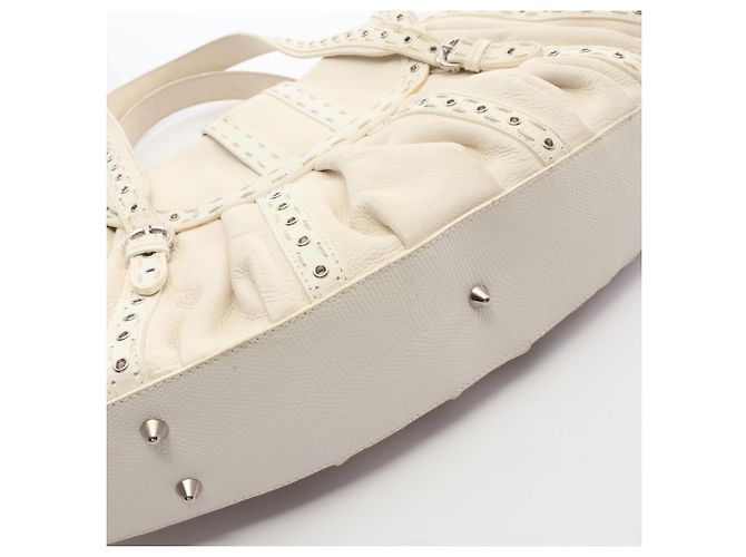 Saco Tote Christian Dior em couro branco - vista 10