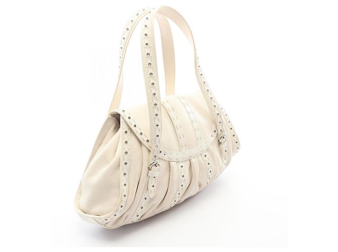 Saco Tote Christian Dior em couro branco - vista 2