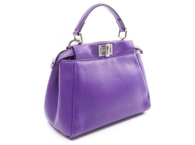 Bolsa Fendi Mini Peekaboo 2-Way em couro roxo - vista 2
