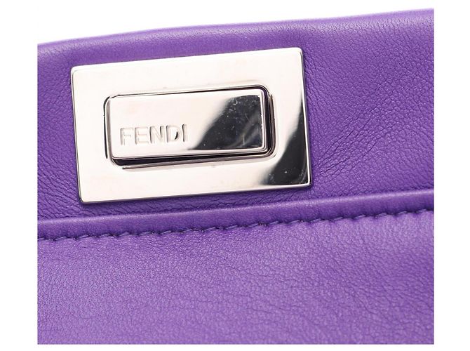 Bolsa Fendi Mini Peekaboo 2-Way em couro roxo - vista 7