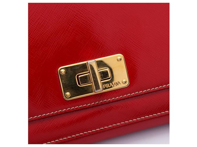 Bolsa de Ombro Prada Saffiano Vernic - vista 9